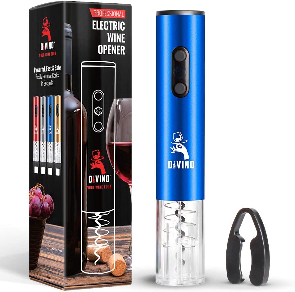 Electric Wine Opener BLUE Kit β Cordless Electric Wine Bottle Opener with Foil Cutter