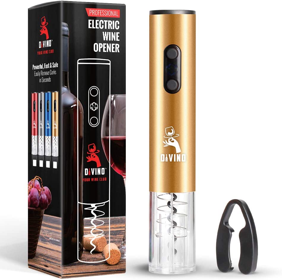 Electric Wine Opener GOLD Kit β Cordless Electric Wine Bottle Opener with Foil Cutter