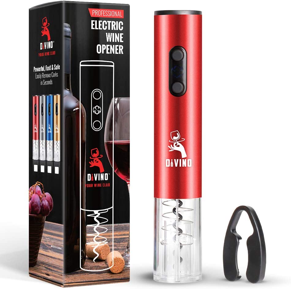 Electric Wine Opener RED Kit β Cordless Electric Wine Bottle Opener with Foil Cutter