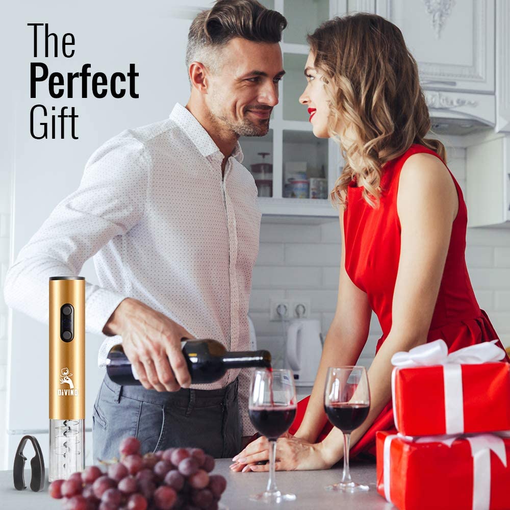 Electric Wine Opener GOLD Kit β Cordless Electric Wine Bottle Opener with Foil Cutter
