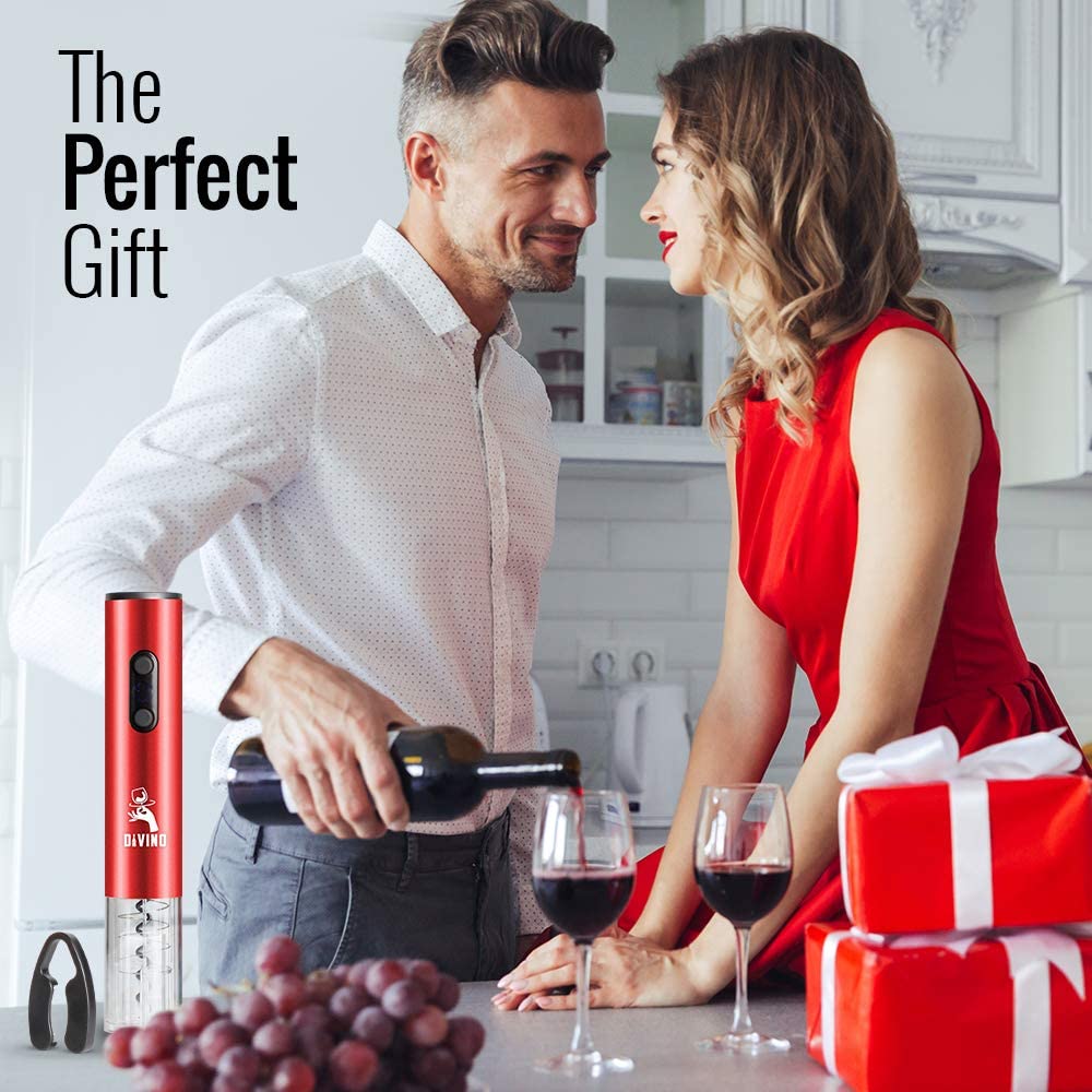 Electric Wine Opener RED Kit β Cordless Electric Wine Bottle Opener with Foil Cutter