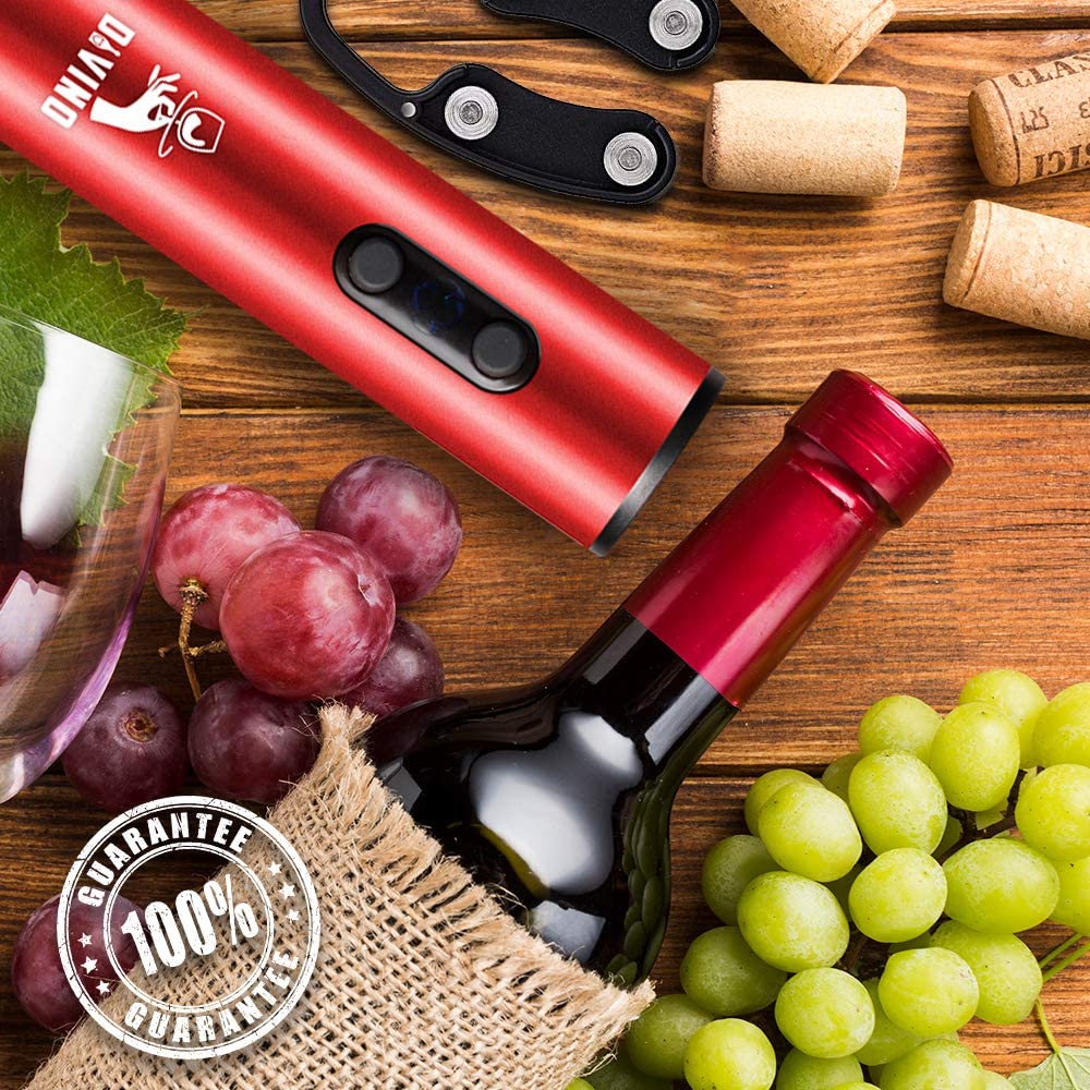 Electric Wine Opener RED Kit β Cordless Electric Wine Bottle Opener with Foil Cutter