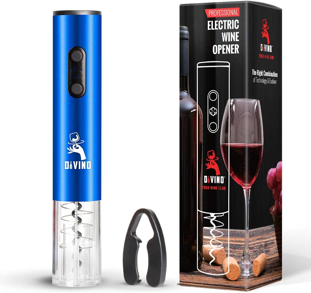 Electric Wine Opener BLUE Kit β Cordless Electric Wine Bottle Opener with Foil Cutter