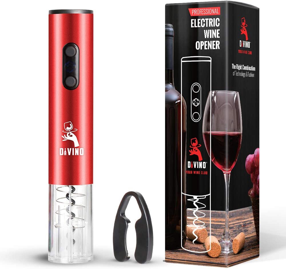 Electric Wine Opener RED Kit β Cordless Electric Wine Bottle Opener with Foil Cutter