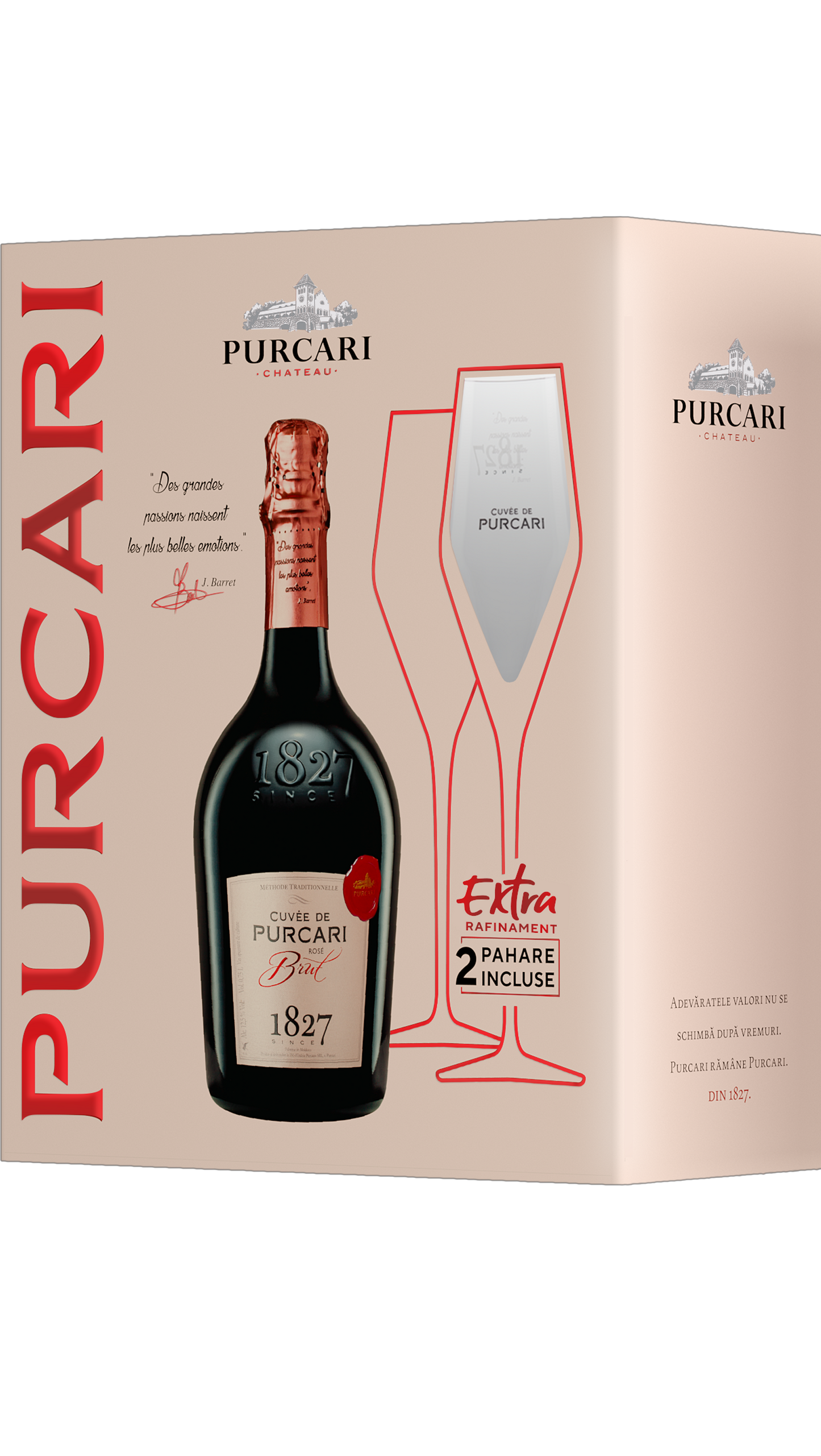 Pink Clouds with Bubbles and a gift box/two champagne glasses