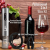 Rechargeable Electric Wine Opener SILVER Kit – Cordless Electric Wine Bottle Opener with Foil Cutter and USB-C cable