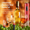 Powerful Electric Wine Opener RED Set – Automatic – Battery Operated with Foil Cutter, Vacuum Stopper & Aerator